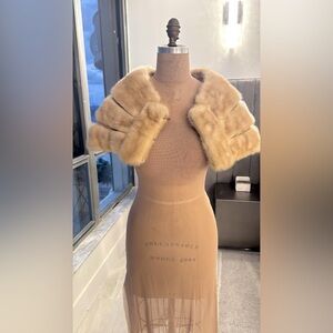 Vintage  mink  Tan Fur  cape